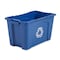 Rubbermaid Commercial 14 gal Rectangular Recycling Bin, Nickel/Satin Brass, Polyethylene FG571473BLUE - alternate 3